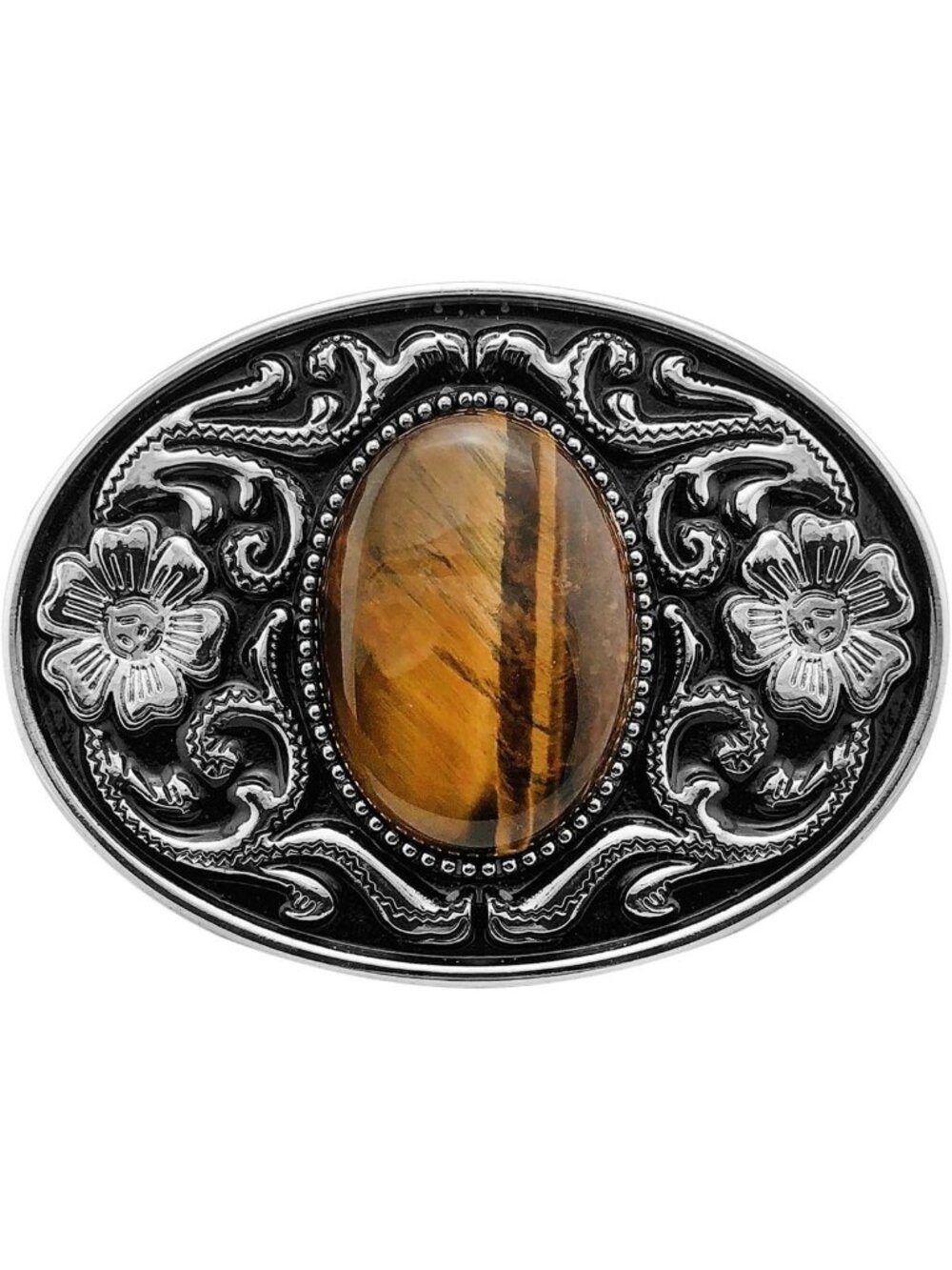Unisex A-tiger Eye Vintage Western Cowboy Turquoise Stone Belt Buckle